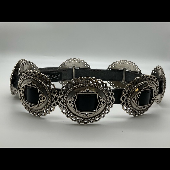 BRIGHTON CONCHO LEATHER BELT - Picture 2 of 13